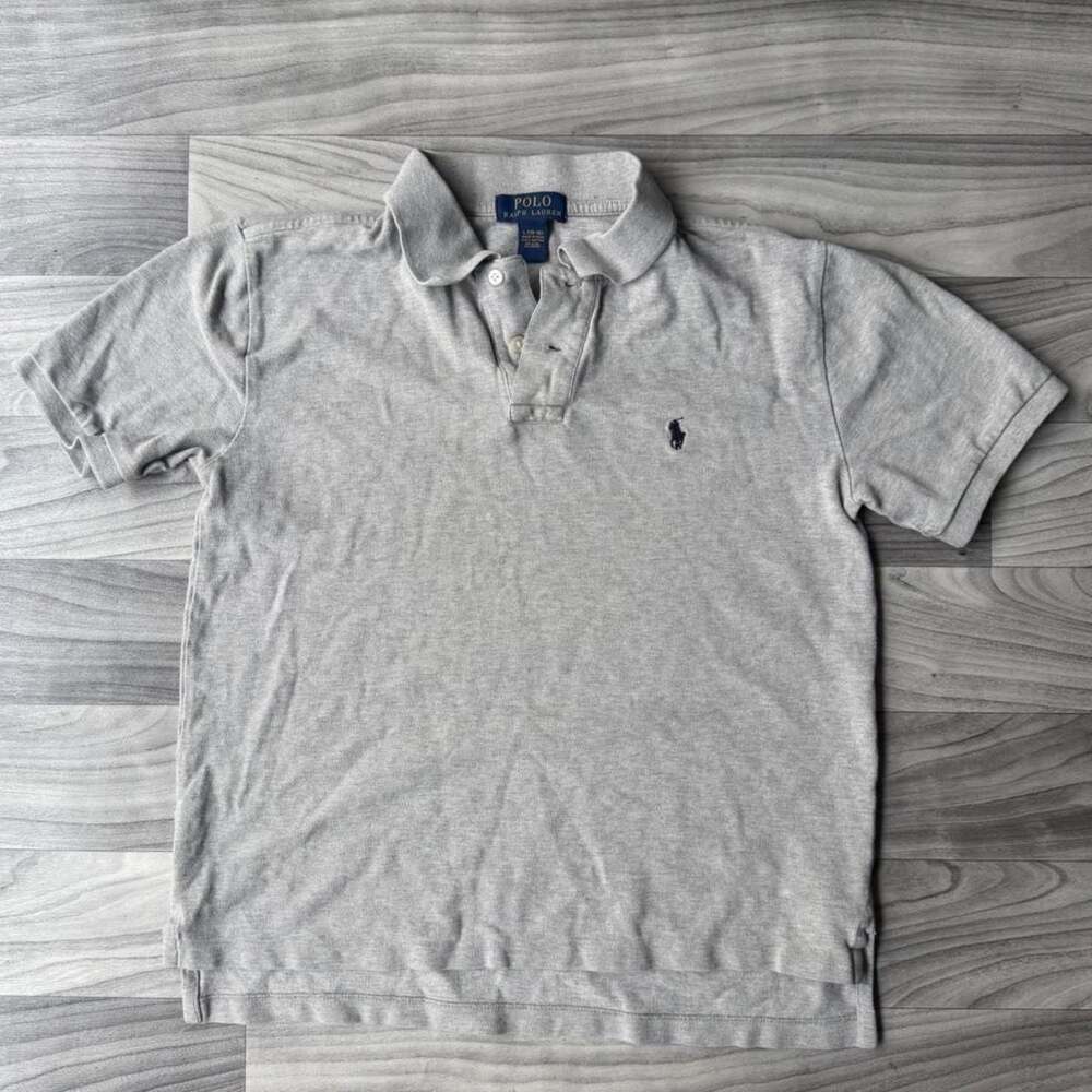 Polo Ralph Lauren Grey Cotton Polo Shirt Youth Large 14-16